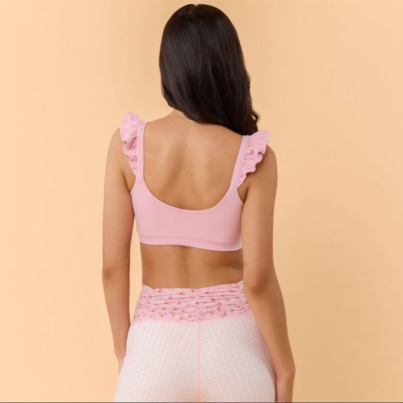 Blogilates Women's Ruffle Corset Sports Bra - Pink S - Picture 4 of 13